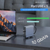 Station d'Accueil USB-C 15-en-1 Verticale - Hub Triple Moniteur 4K HD - Multiport pour Mac et PC