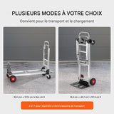 Chariot à Main Pliant 2-en-1 — Diable de Manutention 181 kg, Léger et Pliable