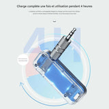 Adaptateur Audio Bluetooth 5.0 AUX 2 en 1 – Transmetteur & Récepteur Sans Fil 3,5 mm pour Voiture et Musique