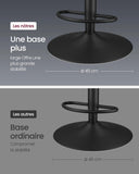 Tabourets de Bar Réglables Hauteur 62-84cm - Lot de 2 Sièges Pivotants avec Dossier et Repose-pieds