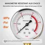 Pompe de Test Pression Hydrostatique 25 Bar — Testeur Manuel Hydraulique avec Réservoir 5 L pour Canalisations
