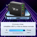 Chargeur Rapide USB multi-ports 65W – Adaptateur Mural Universel Type C pour iPhone & Android - Prise UE/US
