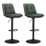 Tabourets de Bar Réglables Hauteur 62-84cm - Lot de 2 Sièges Pivotants avec Dossier et Repose-pieds