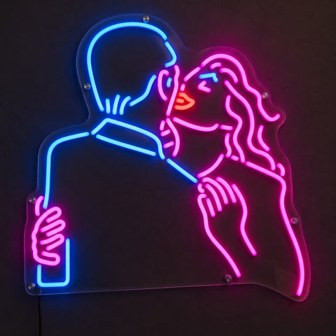 Néon décoratif LED - Couple qui s'embrasse 60cm