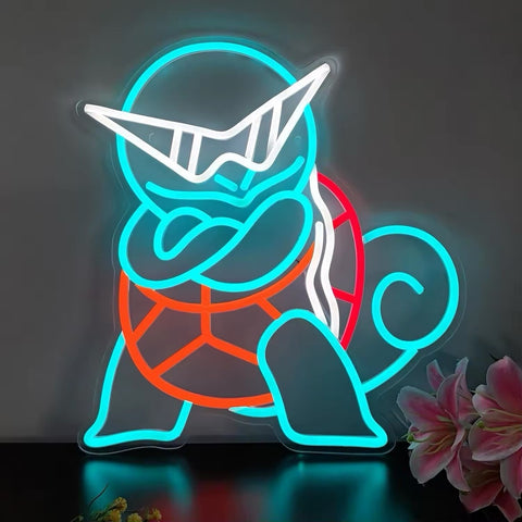 Néon Pokémon Squirtle, néon USB décoratif LED