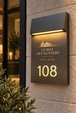 Plaque de numéro de chambre d’hôtel LED – Acier brossé rétroéclairé