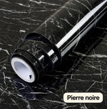 Papier Peint Adhésif Imperméable en PVC – Effet Bois, Marbre Blanc, Noir ou Uni