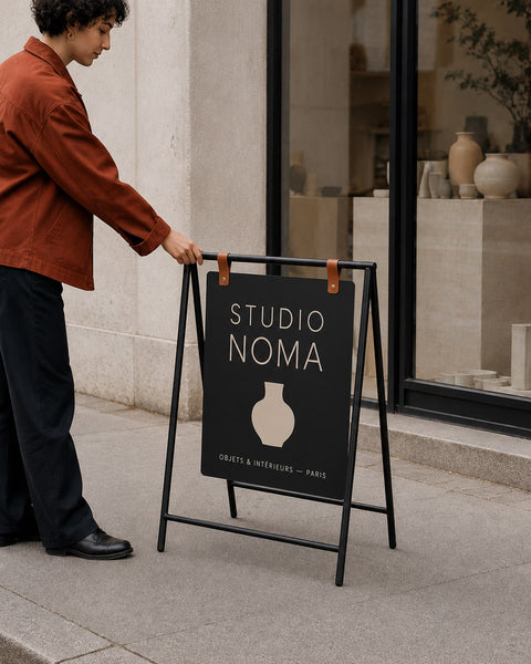 Stop Trottoir À Personnaliser Pliable, Chevalet Aimanté en Métal - PSSP01