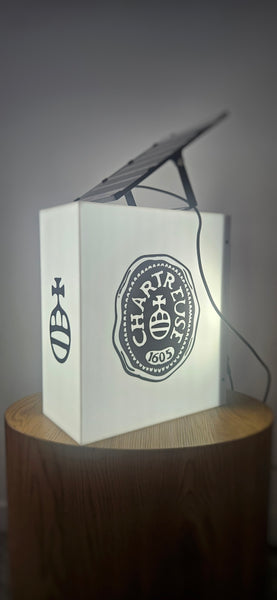 Enseigne Lumineuse Drapeau Solaire Carrée, Caisson Cubique avec Télécommande