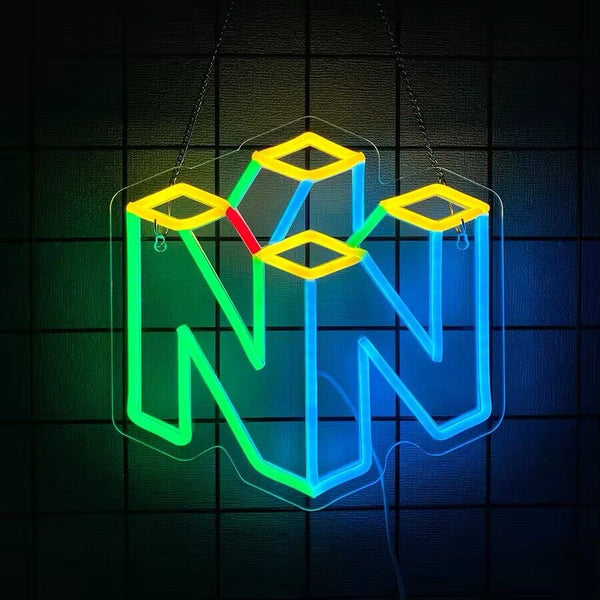 Néon N64 Nintendo, néon décoratif LED rétro-gaming
