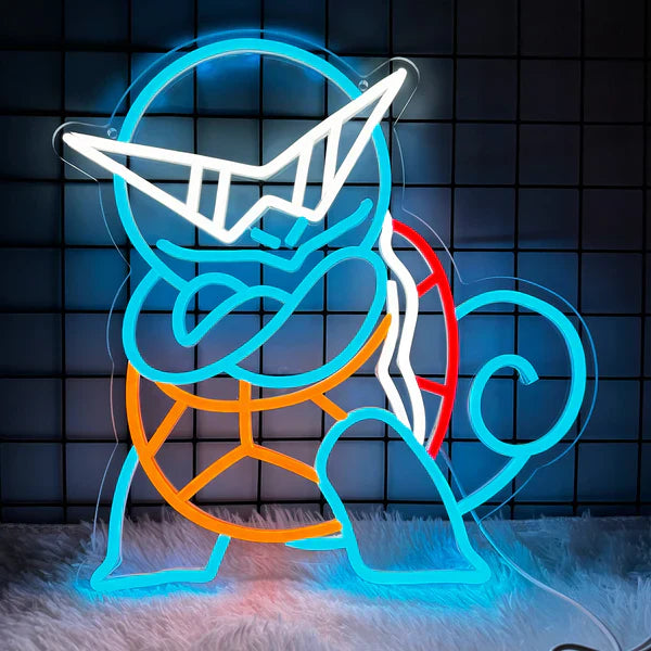 Néon Pokémon Squirtle, néon USB décoratif LED