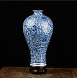 Vase en Porcelaine Bleue et Blanche - Décoration Élégante pour Maison et Bureau