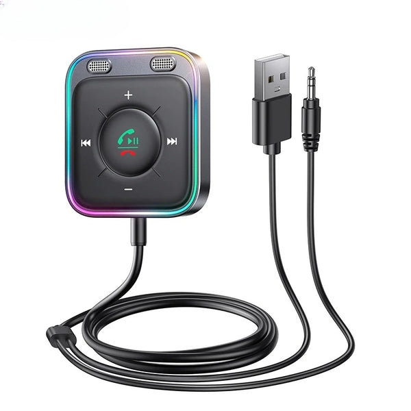 Adaptateur Bluetooth 5.3 pour voiture – Double micros ENC, Réduction du bruit, Récepteur AUX 3.5mm sans fil