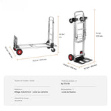 Chariot à Main Pliant 2-en-1 — Diable de Manutention 181 kg, Léger et Pliable