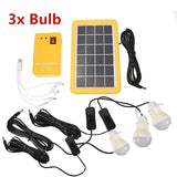 Kit d’éclairage solaire extérieur autonome – 3 ampoules LED, chargeur USB