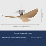 Ventilateur de Plafond Industriel Silencieux en ABS, Sans Lumière avec Télécommande - JÖRGESEN