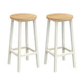 Tabourets de Bar Hauts Style Industriel Marron Rustique et Noir, Lot de 2, Ø32 x H65 cm