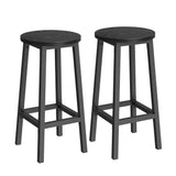Tabourets de Bar Hauts Style Industriel Marron Rustique et Noir, Lot de 2, Ø32 x H65 cm