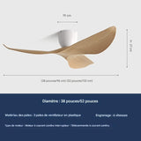 Ventilateur de Plafond Industriel Silencieux en ABS, Sans Lumière avec Télécommande - JÖRGESEN