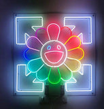 Letrero de Neón de Cristal - Flor de Murakami x Blanco roto