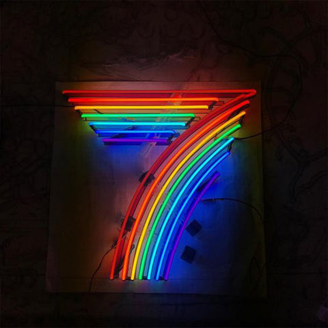 Neon Light Sign - Number 7 Rainbow