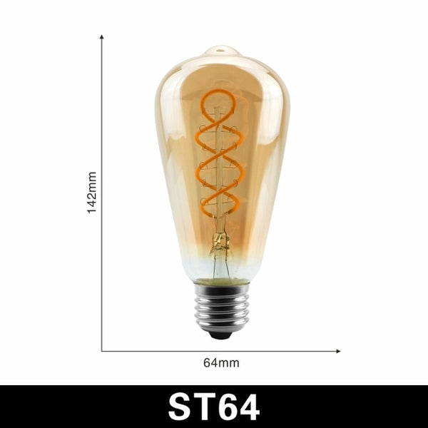 Ampoules Vintage Edison 4W 2200K LED en Spirale