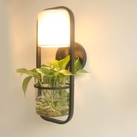 Wall Lamp with Glass Pot for Hydroponic Plants