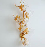 Crystal Leaf Design Wall Sconce - AUTUMN