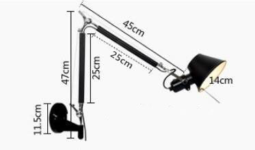 Lámpara de pared de brazo largo plegable simple moderna