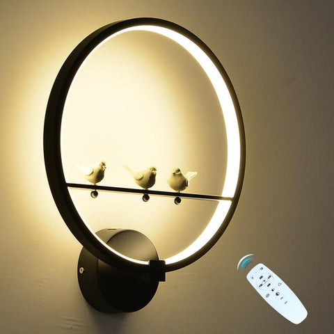 Dimmable Round LED Wall Light with Remote Control