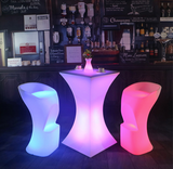 Muebles iluminados con LED Wifi para bar, salón al aire libre