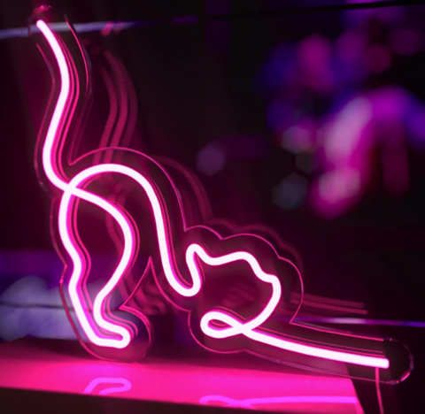 LED Neon Light Sign - Stretching Cat