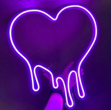 Señal de luz de neón LED de corazón que fluye - Corazón de fusión