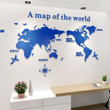 Mapa del mundo en color 3D con pegatina | Pintura Acrílica Decorativa