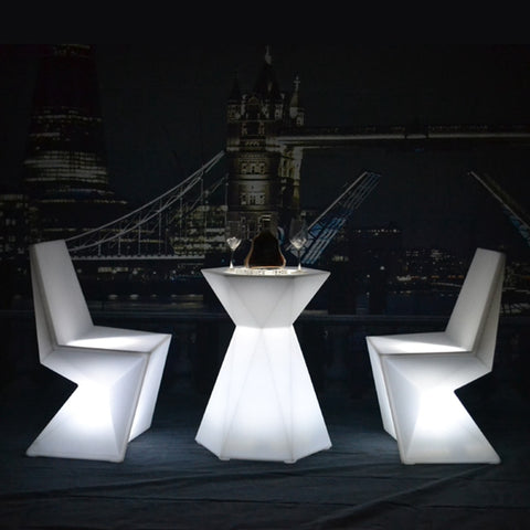 Mobilier Lumineux LED 1 Table et 2 Chaises
