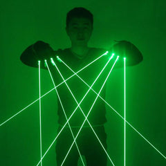 Gants phosphorescents à LED pour Halloween en nylon fantaisie clignotant 6 modes lumineux, Vert, taille unique