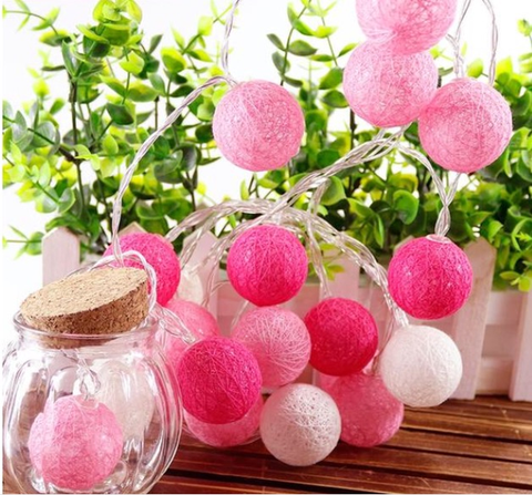 Guirlande Décorative 10 Boules en Coton