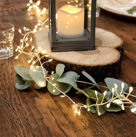 Guirlande Lumineuse Branche D'Arbre Argent & Cuivre