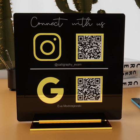 Custom Sign for Business, Counter, Instagram, Social Media