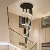 Lustre avec Têtes Cylindriques en Spirale 90W, 147W LED pour Hôtel, Lobby
