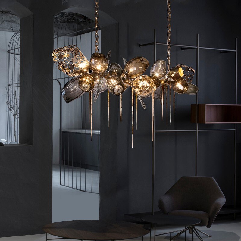 Lustre en Cristal Moderne pour Salon, Cuisine - CONCORDE – Mon Enseigne ...