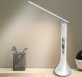 Lámpara de escritorio táctil LED regulable con alarma y termómetro