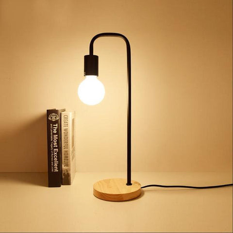 Lampe de chevet minimaliste Burger noir et blanc sans couture ou avec  hamburgers Lampe de chevet en bois Lampe de chevet Lampe de bureau Base en  bois