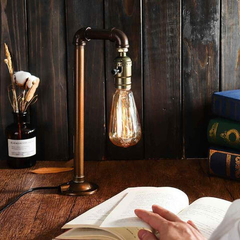 Industrial Table Lamp E27 Water Pipe
