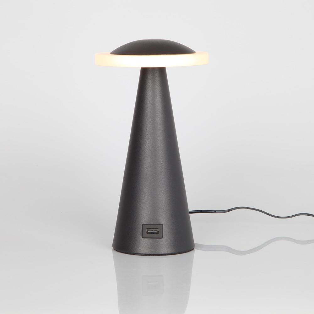 Lampe de chevet en tissu LED Lampe de bureau Lampe d'étude de lecture avec  2 ports de recharge USB