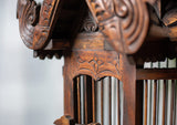 Lámpara de mesa de madera de jaula de pájaros