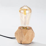 Lampe de chevet en bois sculpté E27