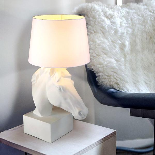 Lampe de table Abat jour blanc noir en tissu Shop Online