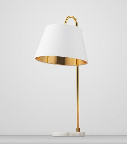 Nordic Fabric Shade Table Lamp with Marble Base