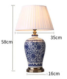 Lampe de table en céramique, porcelaine bleue et blanche de Chine